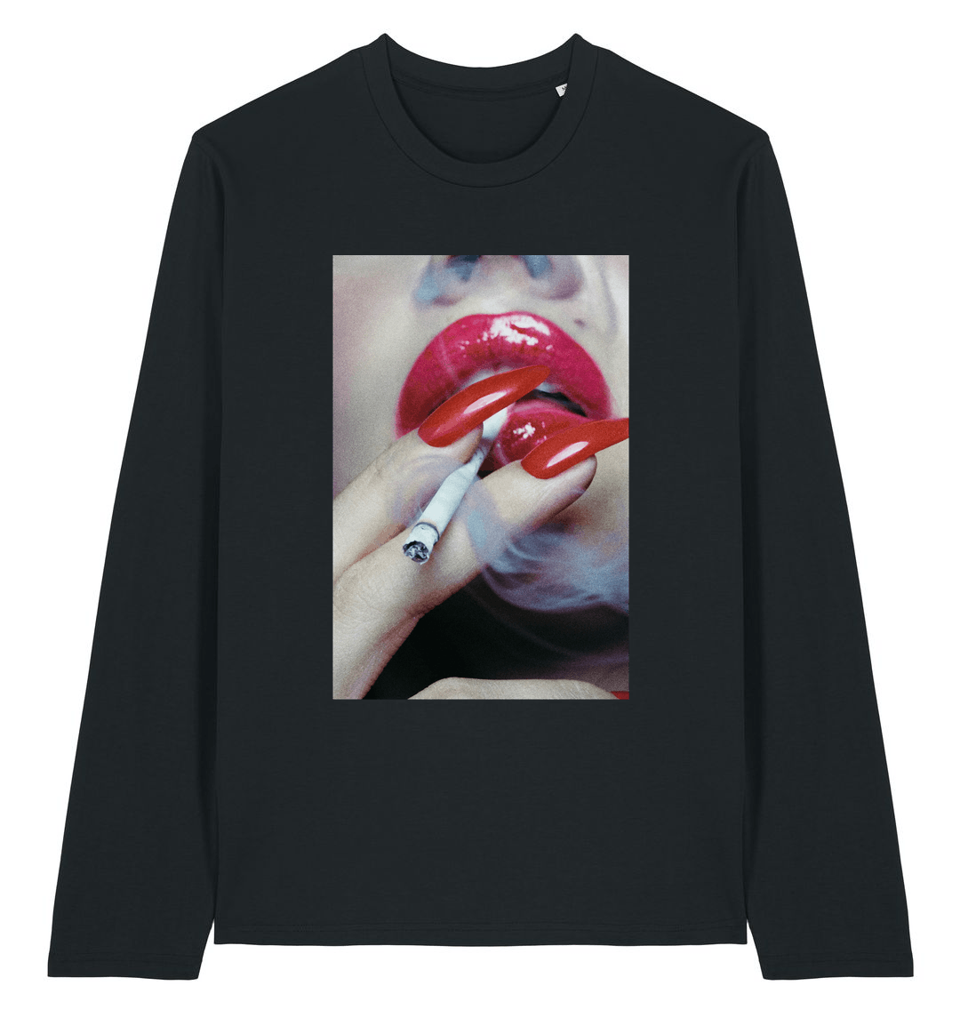 Black Printed Long Sleeve T Shirt