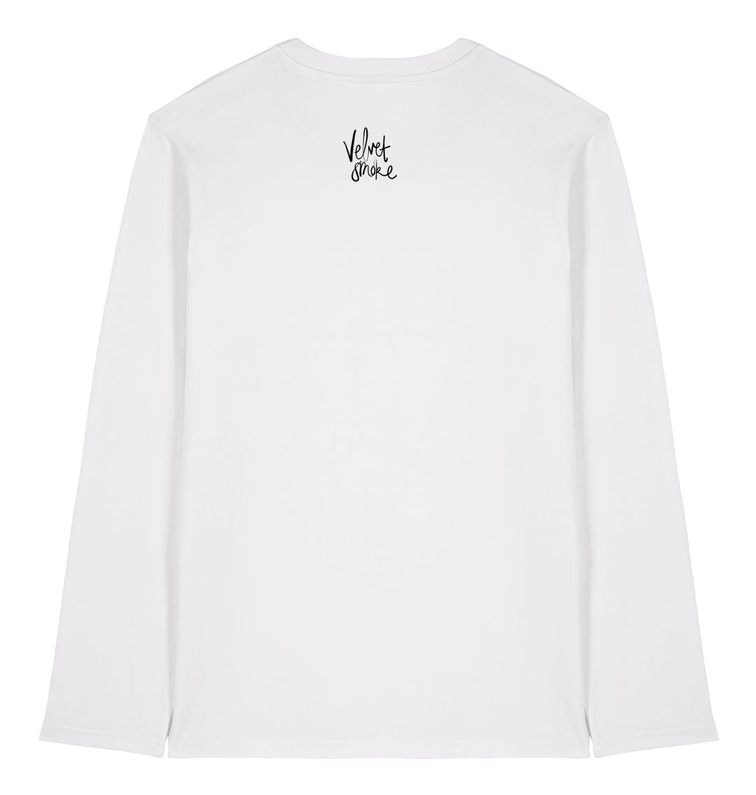 White Printed Long Sleeve T Shirt
