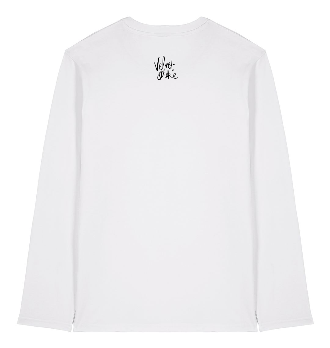 White Printed Long Sleeve T Shirt