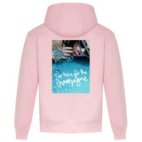 I'm here for the Champagne-Bubbles Baby Pink Hoodie