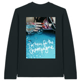 I'm here for the Champagne-Bubbles Black Long Sleeved T-Shirt
