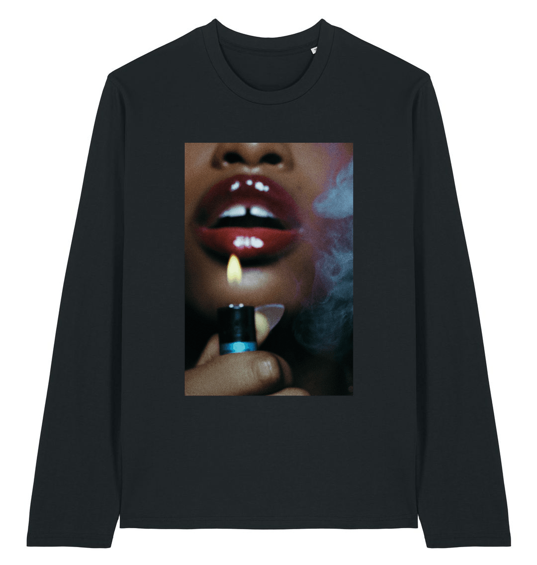 Black Printed Long Sleeve T Shirt