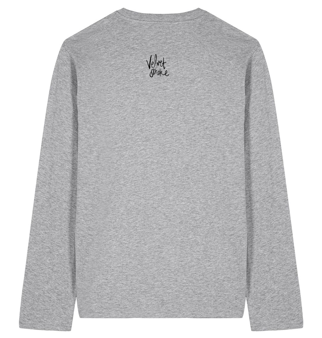 Heather Grey Printed Long Sleeve T Shirt