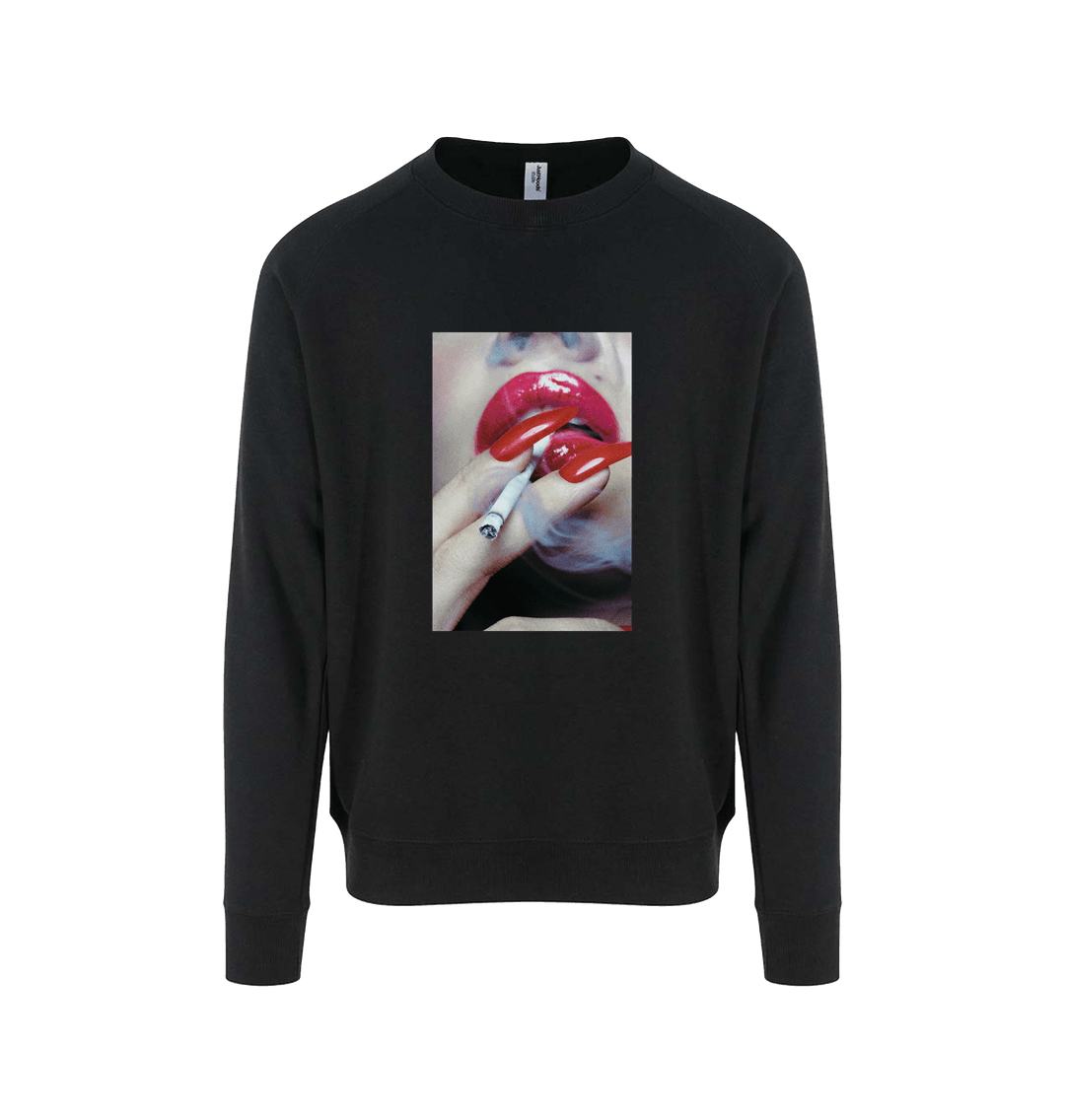 Jet Black Printed Sweater