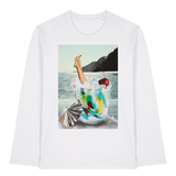 White Printed Long Sleeve T Shirt