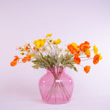 Large pastel coloured glass vases