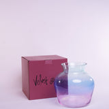 Large pastel coloured glass vases