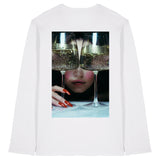 I'm here for the Champagne-Glitter White Long Sleeved T-Shirt