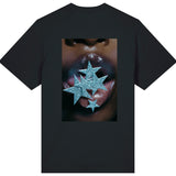 I’m here for the Champagne-Stars Black T-Shirt